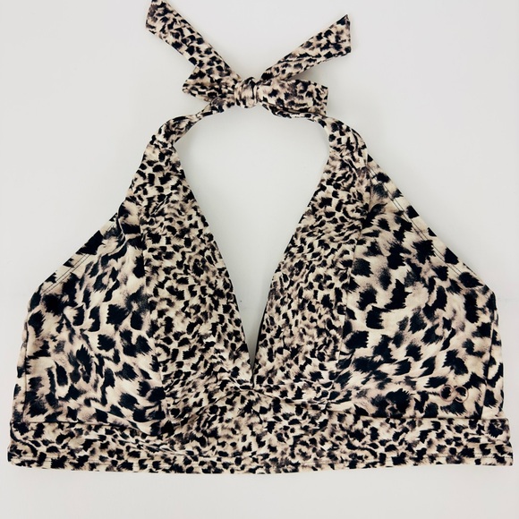 CALIA Animal Print Halter Plunge Neckline Open Back Medium Support Bikin… - Picture 1 of 8